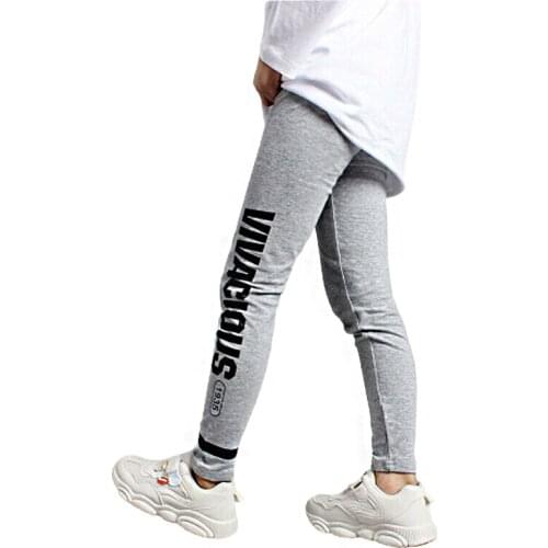 Kids Printing Leggings Spring Autumn Solid color Stretchy Trousers Child Solid Leggings For Girl 4-12Yrs Fashion Girls Leggings