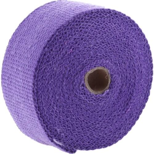 Purple 10m Exhaust Pipe Heat Wrap for Motorcycle Header Insulation