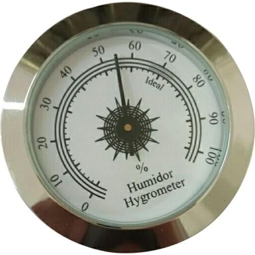 Hot Selling 50mm Round Glass Analog Hygrometer For Humidors Gold For Guitar Violin Cigar Tobacco Care Tools New