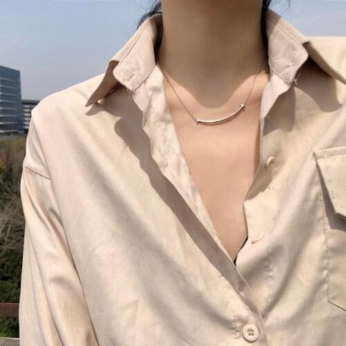 2020 Korean Kpop Happy Smiley Face Necklaces Cool Necklace Simple Style For Women Clavicle Chain Jewellery Fashion Gift