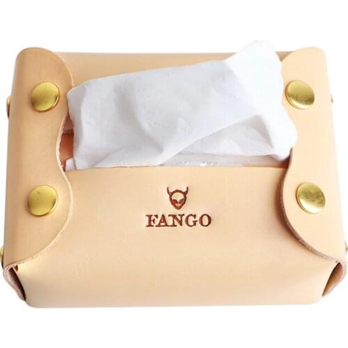 Tissue Box Case Genuine Leather Paper Towel Container Handmade Home Car Tissue Napkin Papers Dispenser Holder Box Case Table