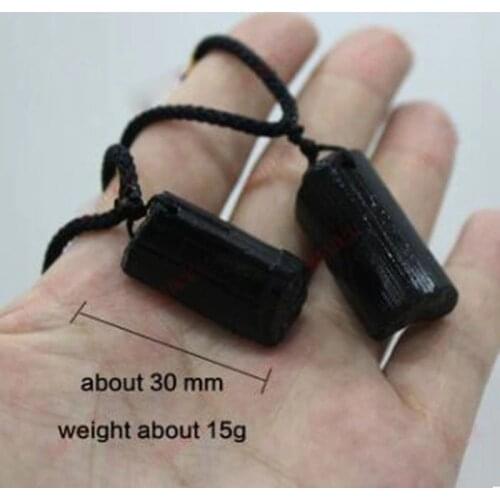 Healing Raw Natural Crystal Black Tourmaline Stone Pendant Necklace