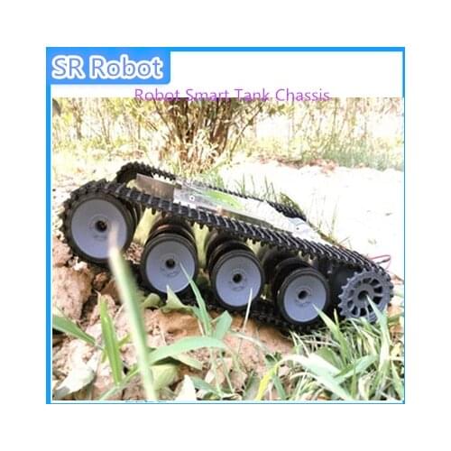 Metal Plate Robot Smart Tank Chassis Intelligent Tracked Car Caterpillar Crawler Off-Road Vehicle DIY RC Toy Remote Control