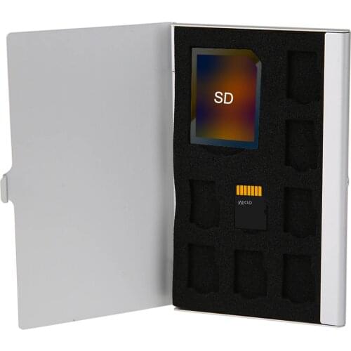 Mini Aluminum Alloy Micro TF SD Memory Card Storage Case Protector Holder Box for SD/TF Card Storage Accessories