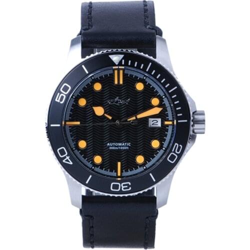 Heimdallr 43mm Black Dial Sapphire Crystal Mens Diver Watch Aluminum Rotating Bezel NH35 Automatic Movement Mechanical Watches