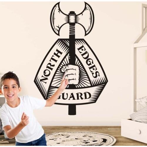 North Edges Guard Sea Warrior North Guard Barbarian Axe Wall Decal Wall Sticker Vinyl Wall Art Home Decor Wall Mural