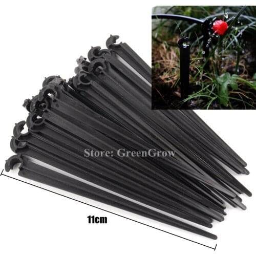 300/500pcs length 11cm 4/7mm Hose Bracket Home Garden Drip Irrigation Pipe Support Fixed Stems Holder C-Type Hose Fixed Clamp