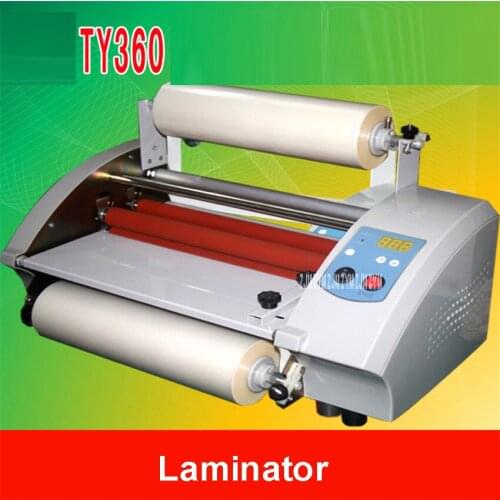 1pc CNC stepless speed modulation TY360 Hot&Cold Laminator hot mounted stickers cold mounted photo lamination film machine 600W