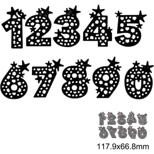10pcs Cute Numbers Cutting Dies for DIY Scrapbook Embossing Album Paper Card Making Craft Folder Decorative 2021 New