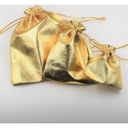 10pcs Silver Gold Color Metallic Foil Organza Pouches Christmas Wedding Party Favour Gifts Candy Bags 7x9/9x12/13x18cm
