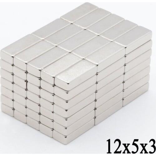100pcs 12mmx5mmx3mm Super Strong magnets 12x5x3mm Block NdFeB Cuboid Rare Earth Neodymium Magnets 12x5x3 mm