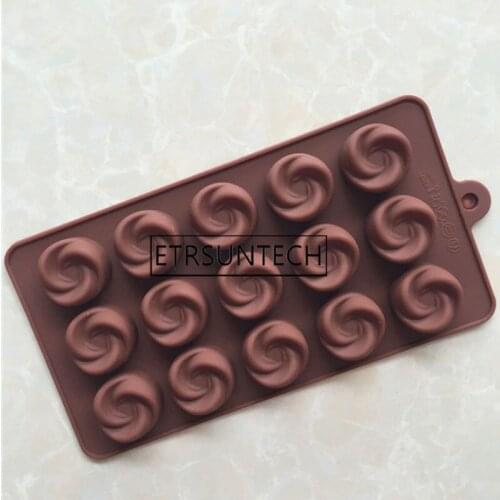 100pcs Silicone Flower Rose Swirl Shape Chocolate Mold Jelly Candy Ice Mold Cake Moulds Bakeware