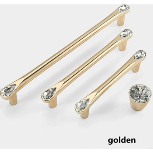 192mm modern fashion K9 crystal wardrobe win cabinet handle silver gold pearl black drawer dresser cupboard knob pull 96mm 128mm