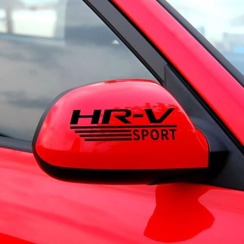 2PCS Auto Decor Reflective PVC Decals 14CM Car Rearview Mirror Vinyl Sticker For Honda HRV HR-V Sport Waterproof Car Accessories