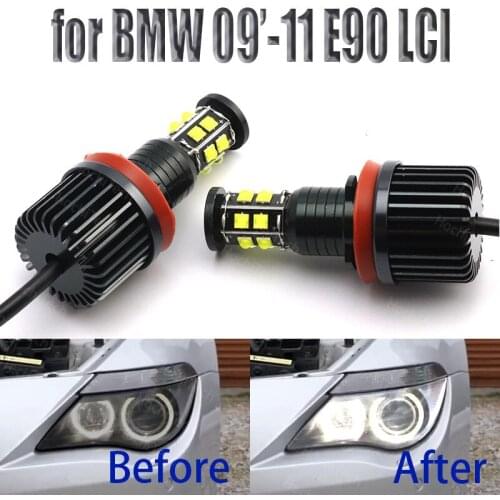240W LED Angel Eye Bulbs 6000K Diamond White 4000LM for BMW 2009-2011 3 Series E90 Sedan (LCI)