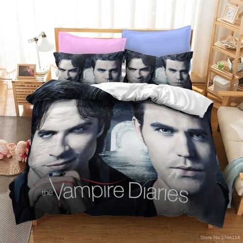 3D Printed TV Series The Vampire Diaries Duvet Cover Set Twin Full Queen King Size Bedding Set Quilt Cover Set Bedclothes Gift