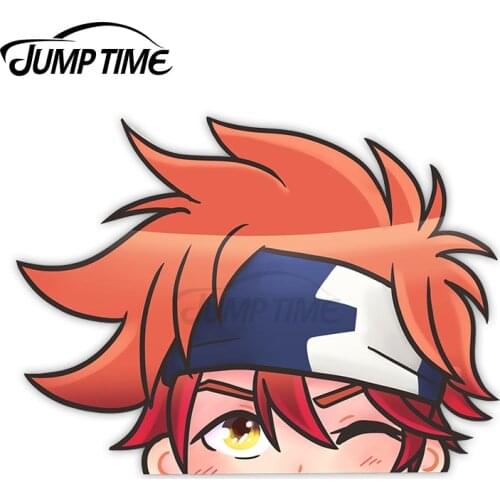 JumpTime 13 x 7.8cm For Reki Kyan Vinyl Peeker Car Sticker Scratch-Proof Motorcycle Decal Cartoon Windshield Vinyl Car Wrap