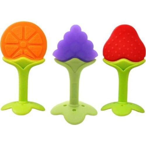 Safety Silicone Baby Orange Strawberry Grape BPA Free Training Tooth Teether