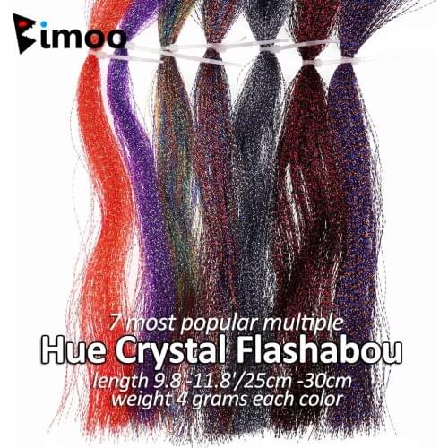 Bimoo 7 Packs Twisted Hue Crystal Flashabou Krystal Tinsel Fly Fishing Tying Flashy Strand for Jig Hook Saltwater Sabiki Rigs