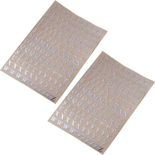 2 Sheets Glitter Alphabet Letter Stickers Glitter Self Adhesive Lower Case Letters Stickers for Grad and Arts Craft
