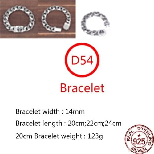 D54 S925 sterling silver bracelet personality retro fashion punk hip-hop style anchor design couple cross flower domineering hot