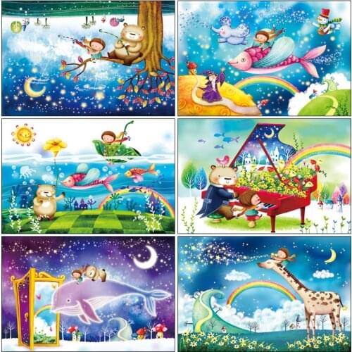 Wooden puzzle 300 pieces kawaii cartoon puzzles educational toys for children kids toy home decoration