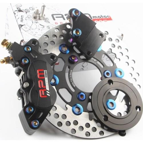 Electric car electric modified front brake large abalone on four caliper brake kit +220 brake disc free shipping