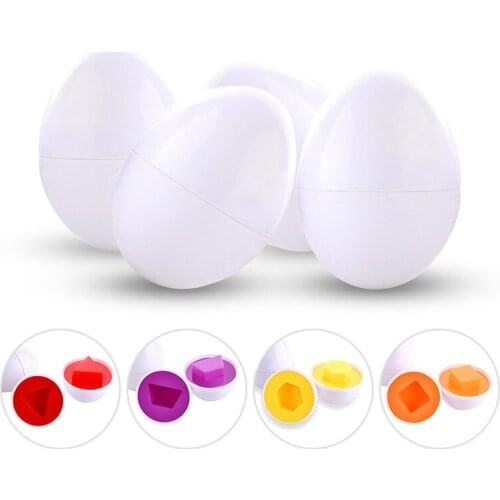 Fulljion Montessori Learning Education Math Toys 6 Smart Eggs 3D Puzzle Game For Children Popular Toys Jigsaw Mixed Shape Tools