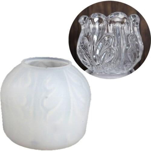 Handmade Glazed Cup Resin Casting Mold Glazed Rose Flower Glass Tumbler Mold Candle Holder Silicone Mold Art Crafts Tool