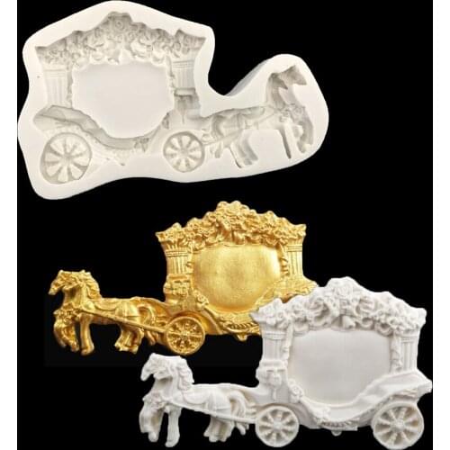 Carriage Fondant Silicone Mold Biscuits Chocolate Mould Pastry Candy Molds Baking Cake Decorating Tools Kitchen Clay Soap