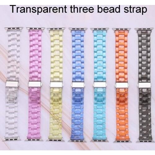 Soft Transparent Waterproof Replacement Wristband Watch Band With Metal Butterfly Buckle Watch Strap For iWatch 1/2/3/4/5/6/SE