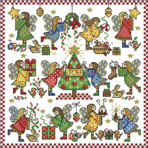 Christmas preparation counted 11CT 14CT 18CT Cross Stitch Set Wholesale DIY Cross-stitch Kits Embroidery Needlework Home Deco