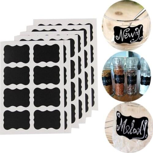 48 Pcs/set Kitchen Jar Stickers Label Stickers Storage Organizer Bottles Labels Blackboard Spice Labels Sticker Chalkboard Tags