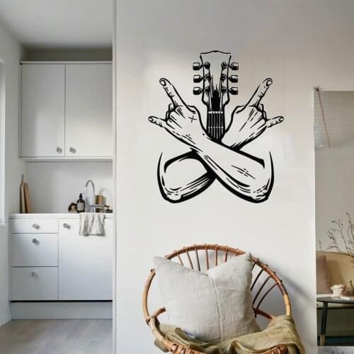 Rock And Guita Music Gaming Movie Wall Vinyl Decal Wall stickers For Bedroom Living Room Wall Decal Waterproof ov312