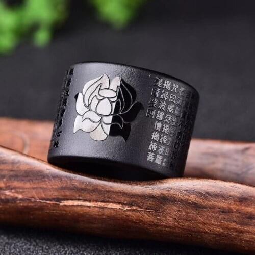 NATURAL ICE COLORFUL OBSIDIAN RING FINGER ENGRAVING MYTHICAL WILD ANIMAL MEN JEWELRY LUCKY STONE JADE FINGER RING BRAND