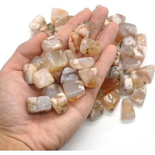Natural Crystal Blossom Agate Tumbled Bulk Healing Mineral Specime Gemstones Gem Raw Aquarium Home Decoration