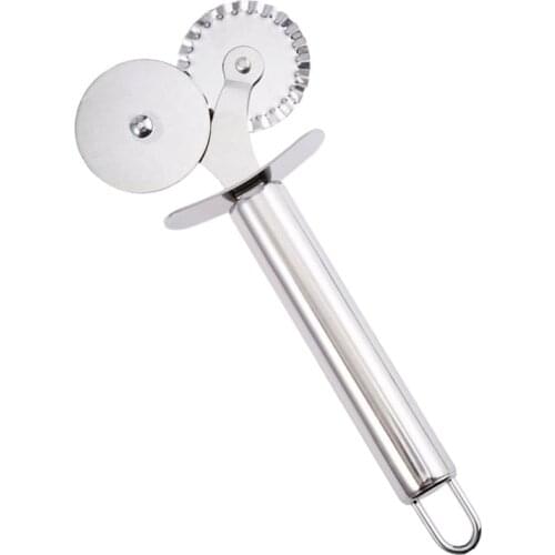 Pizza Knife Double Side Pastry Wheel Cutter Pizza Knife Dough Pasta Knife
