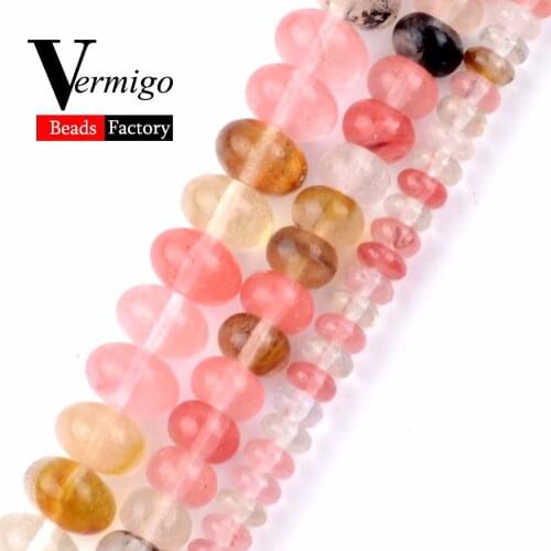 Wholesale Natural Stones Watermelon Red Rondelle Crystal Wheel Beads For Jewelry Making 2x4x6x8mm Spacer Beads Diy Bracelet