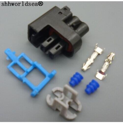 Shhworldsea 1set female male 2 pin for Delphi for EV6 injector auto connector automotive plug