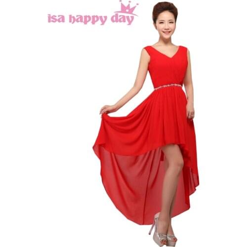 Chiffon formal high low dresses new fashion 2020 for bridesmaid short front long back dress gown wedding guests under 100 H3753