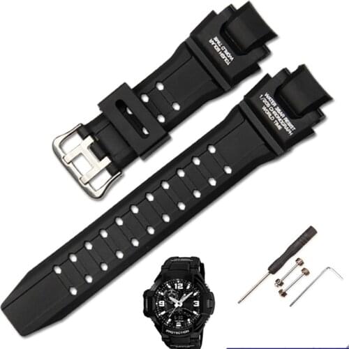 Replacement Durable Silicone Wrist Strap For Casio G-shock GA-1000 GA1100/1400/GW-A1100/A1130 Fashion Elastic Strap WatchBands