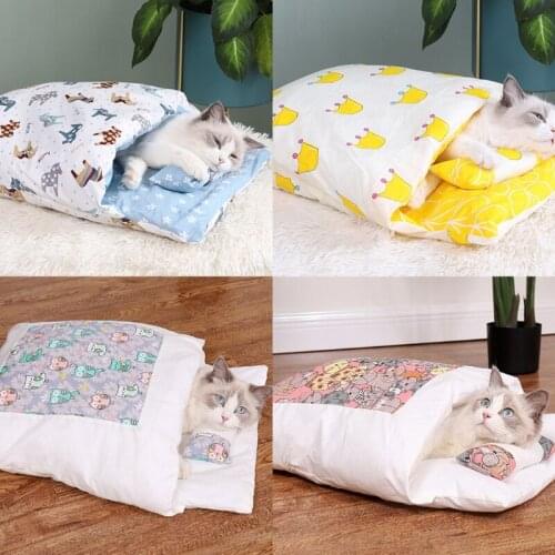 Cats Bed Sleeping Bag Sleep Zone For Cat Rabbit Bed Small Animals Sleeping Bag Indoor Pet Cat Beds Soft Warm