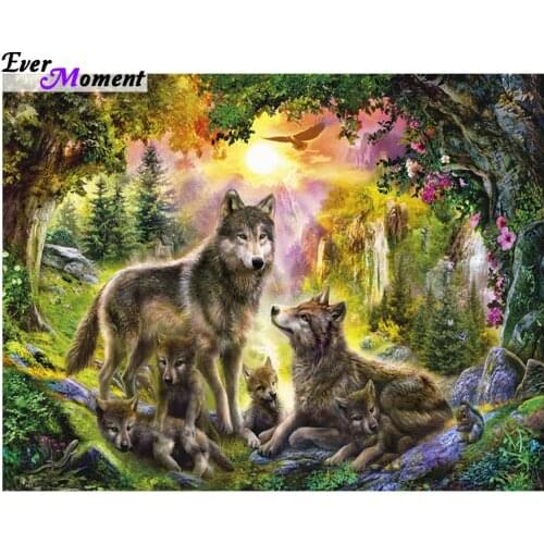 Rhinestone painting crystal Home Decor DIY Diamond painting Wolf 3D cross stitch pattern diamond embroidery mosaic stones ASF506