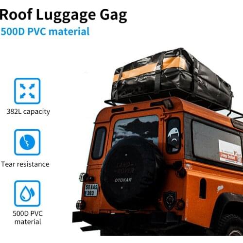 Car Roof Storage Bag Trunk SUV Durable Large Capacity Space Cargo Carrier Waterproof Rooftop Luggage Carrier Black Storage Bag