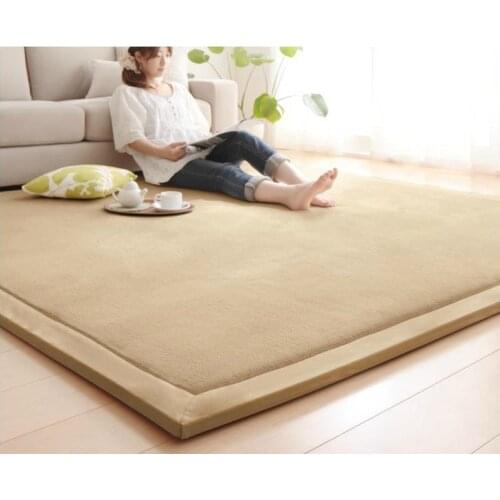 Household thick tatami mat coral fleece bedroom living room carpet bed cartoon children baby crawling mat