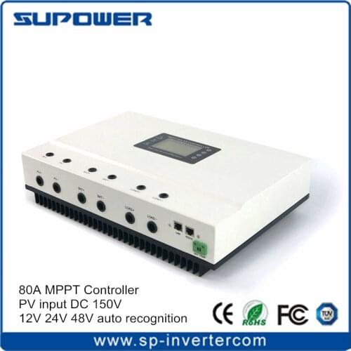 High Efficiency MPPT Solar Charge Controller 80Amp Max. PV Input 150V DC 12V24V 48V Auto sensing for Off Grid Solar Power System