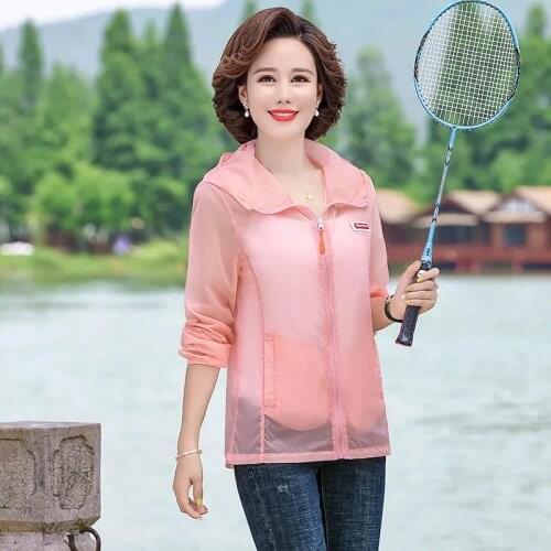 New 2021 Womens Sun Protection Clothing Loose Large Size Female Sun Protection Wear Mid Long Hooded Summer Ladies Jacket 5XL