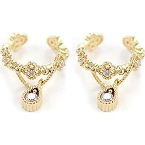 Vintage Fashion No Pierced Ear Cuff Clip For Women Punk Personality Crystal Earrings Wrap Earcuff Brincos