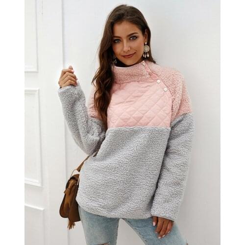 Winter ladies fleece guard coat round neck and loose and warm and comfortable women outerwear fashion leisure femal coat