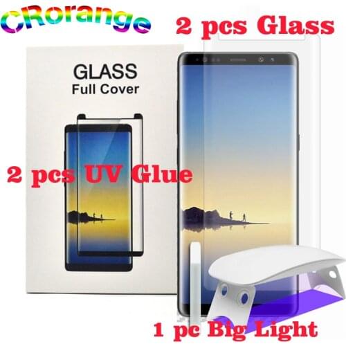 2pcs Full Glue UV Liquid Glass for Huawei P30 P40 Pro Mate 40Pro Screen Protector For Samsung S9 Note10 S20 10 Plus note20 Ultra